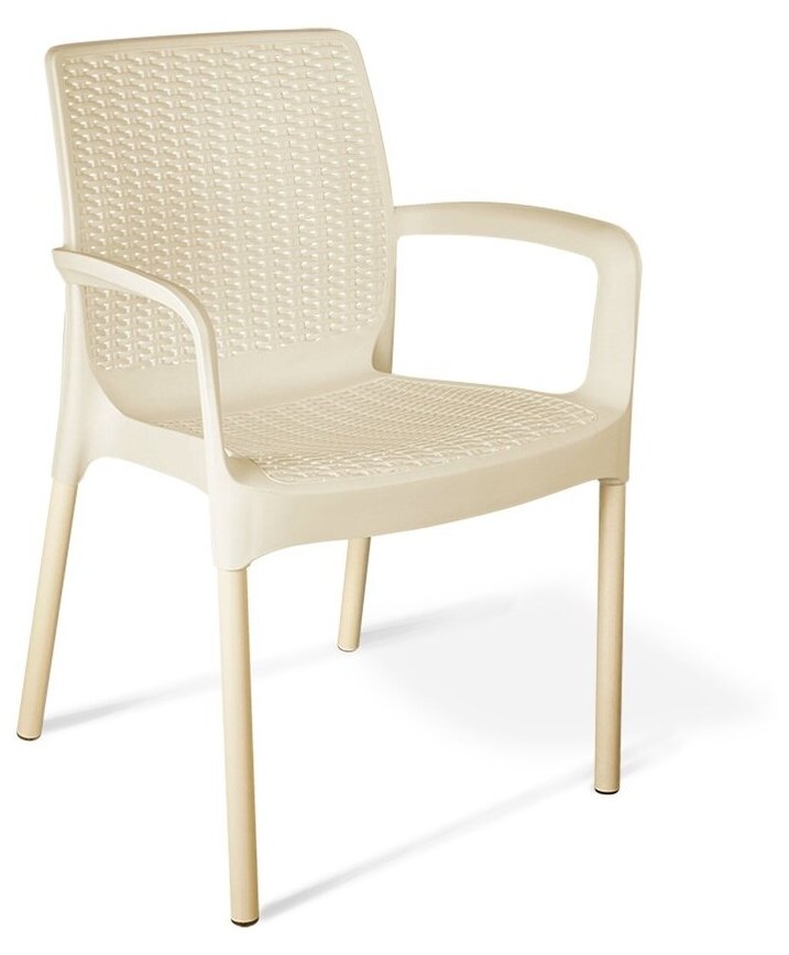 Плетеный стул SHT-S68 бежевый пластиковый