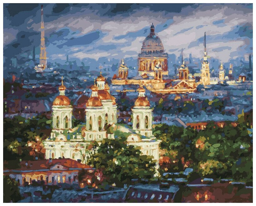 Картина по номерам Белоснежка: Все краски вечера. Санкт-Петербург