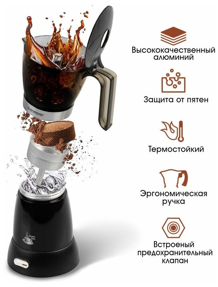 Кофеварка гейзерная Endever Costa-1006 (90090)