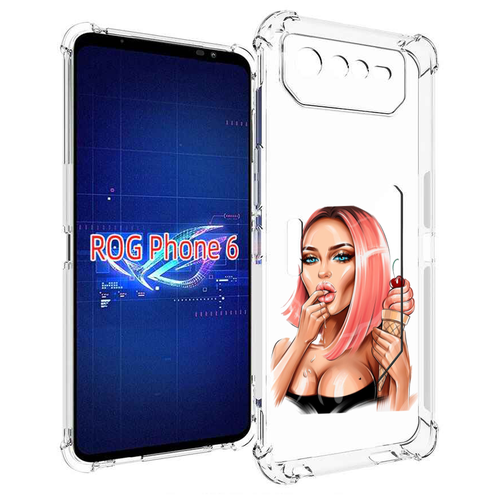 Чехол MyPads Девушка-и-мороженое женский для Asus ROG Phone 6 задняя-панель-накладка-бампер