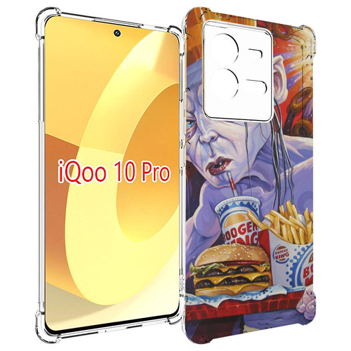 Чехол MyPads любитель бургер кинга для Vivo iQOO 10 Pro задняя-панель-накладка-бампер