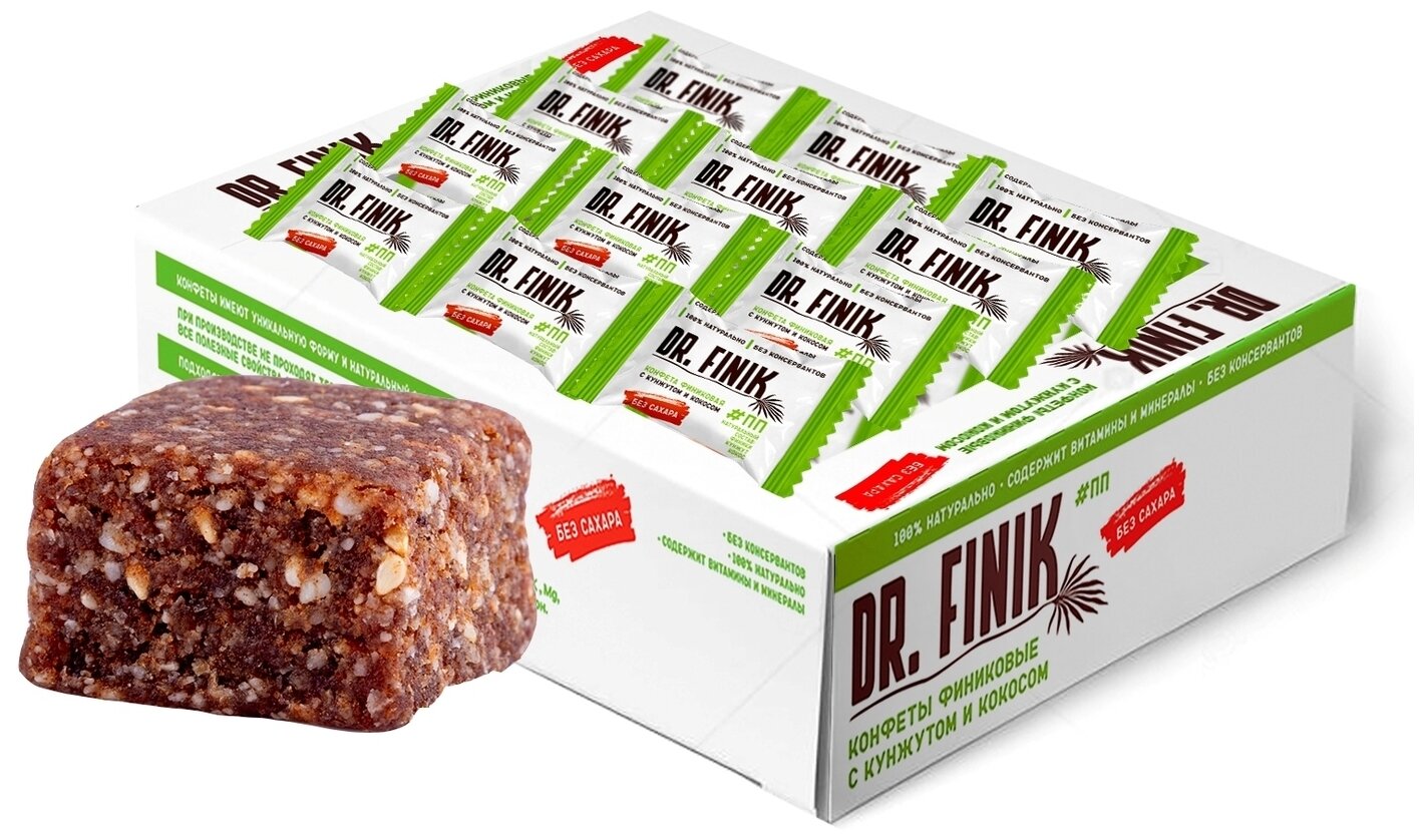 DR.FINIK ассорти Конфеты финиковые с кокосом и кунжутом
