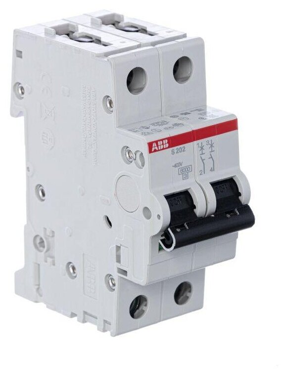 Автомат. выкл-ль 2-полюсной S202 C2, ABB 2CDS252001R0024 (1 шт.) — фото 1