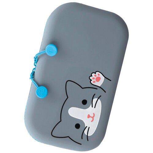 Пенал-косметичка школьный, детский «Серый кот»