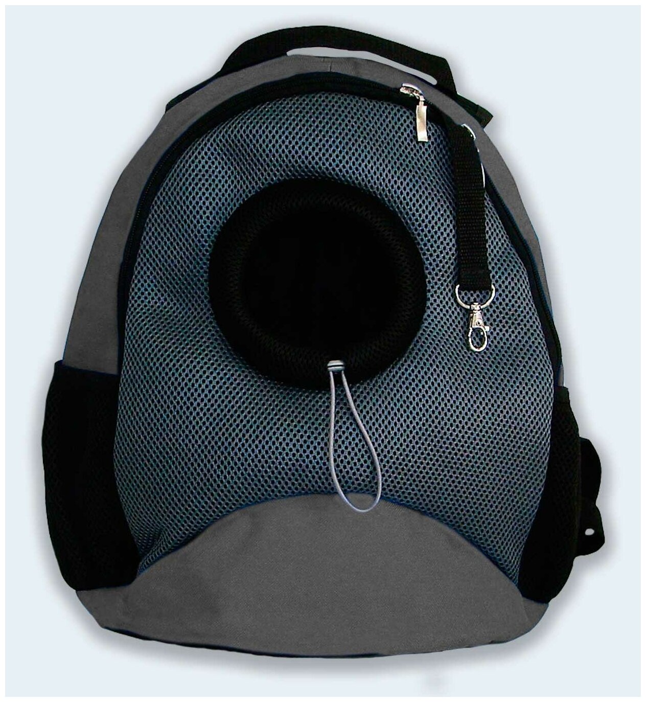 Рюкзак для собак и кошек Melenni Эконом M серый/серая сетка, 41x38x22, см; Вес: 600 гр.