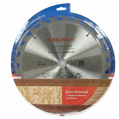 Диск пильный BELMASH 315x3,4/2,2x32/30, 24T, RD128A