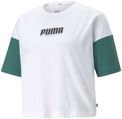 Футболка PUMA, силуэт свободный, размер S, белый