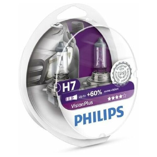 Лампа 12 В H7 55 Вт Vision Plus галогенная 2 шт. Philips