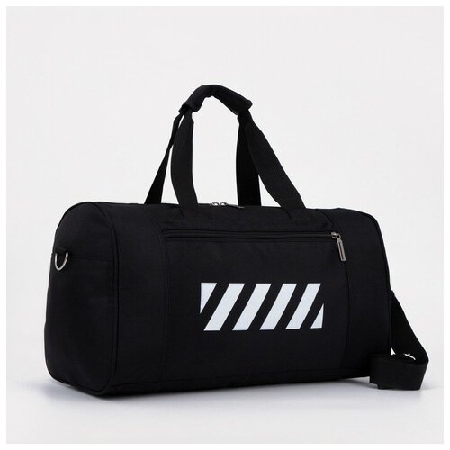 фото Сумка спортивная на молнии, наружный карман, держатель для чемодана, цвет чёрный mikimarket