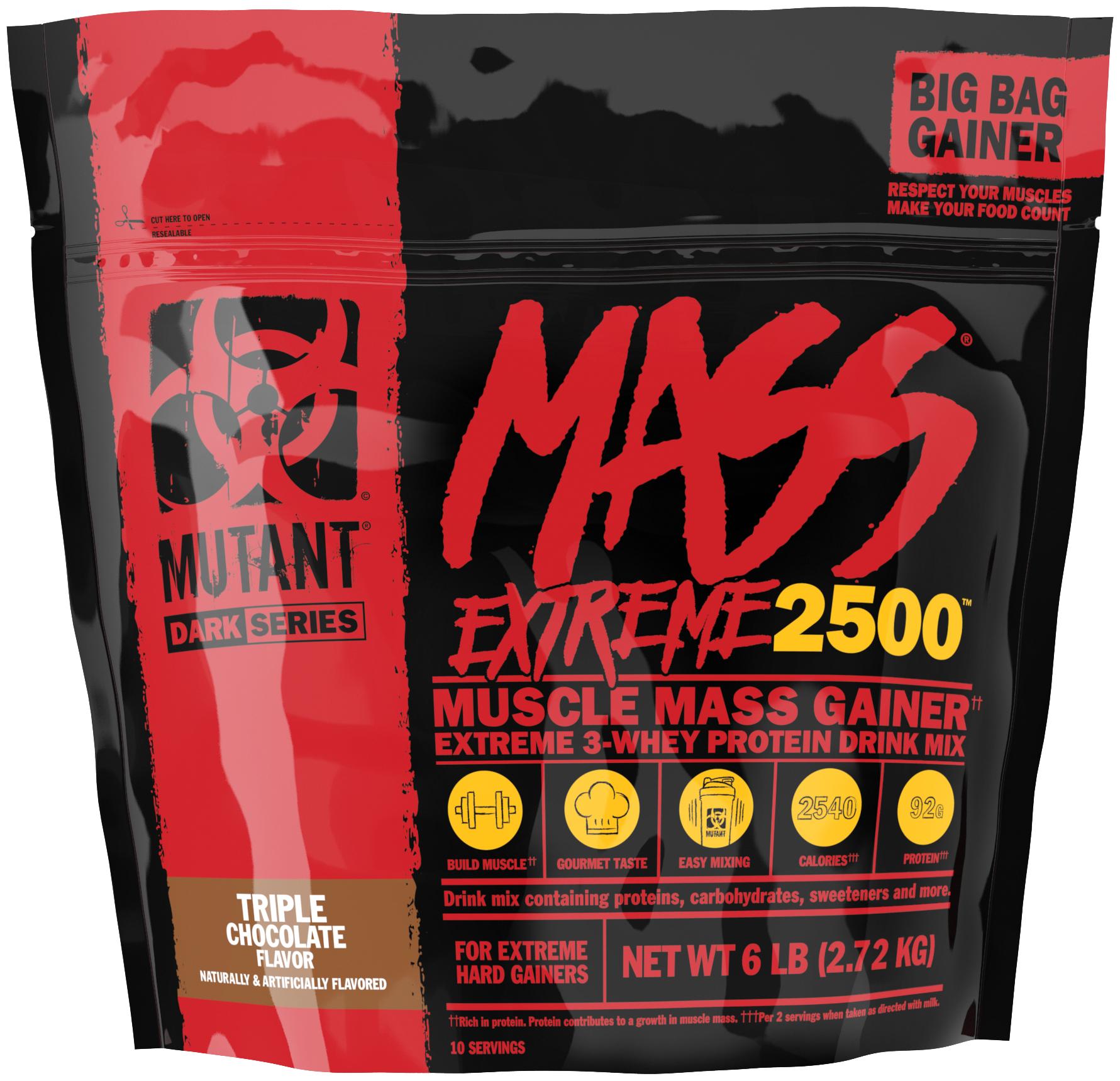 Гейнеры для спортсменов Mutant Mass XXXTREME 2500 Triple Chocolate 6 lbs