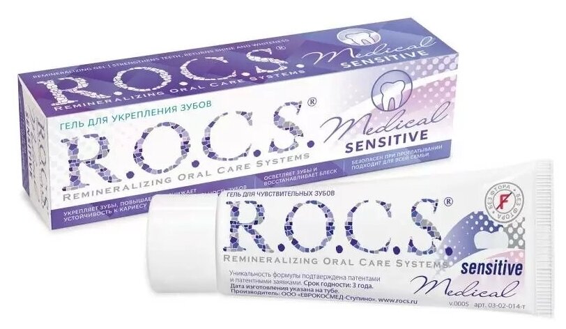 R.O.C.S. MEDICAL Гель для чувствительных зубов Medical Sensitive 45 гр