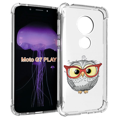 Чехол MyPads сова-в-красных-очках для Motorola Moto G7 Play задняя-панель-накладка-бампер чехол mypads сова в красных очках для honor play 30 задняя панель накладка бампер