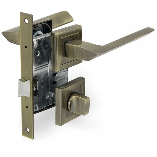 Комплект дверных ручек 26L 170 BK AB, с запиранием, цвет античная бронза