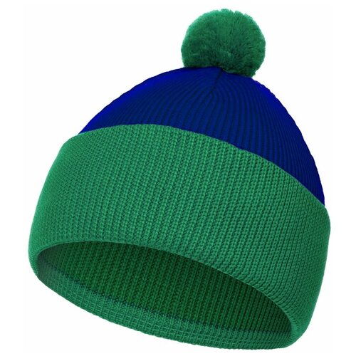 фото Шапка бини teplo, демисезон/зима, вязаная, размер one size, зеленый, синий