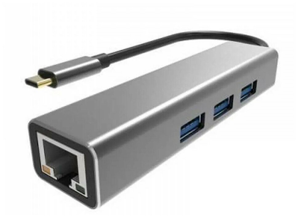 Хаб Vcom Type-C - RJ-45/3xUSB3.0 Aluminum Shell DH311A