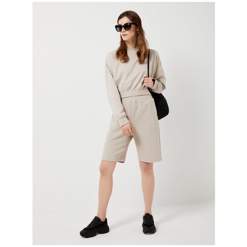 фото Удлиненные шорты sela 1804011513 бежевый 44