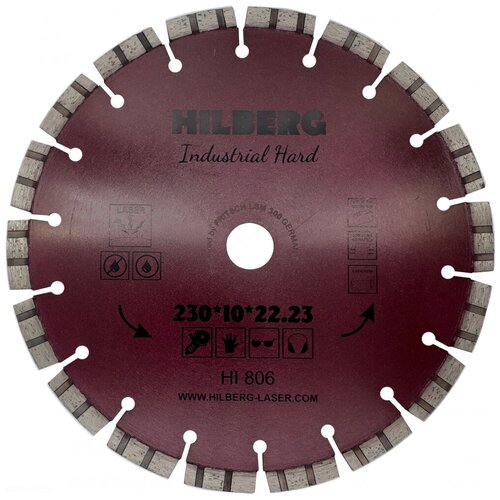 Диск алмазный отрезной Industrial Hard (230х22.23 мм) Hilberg HI806 диск алмазный trio diamond 230 22 23мм hilberg hard materials laser hm106