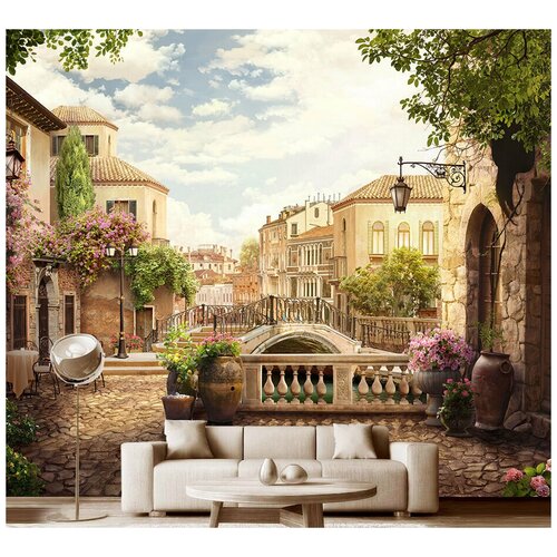 Фотообои на стену флизелиновые Модный Дом Красивая улочка в Италии 350x300 см (ШxВ), фотообои город