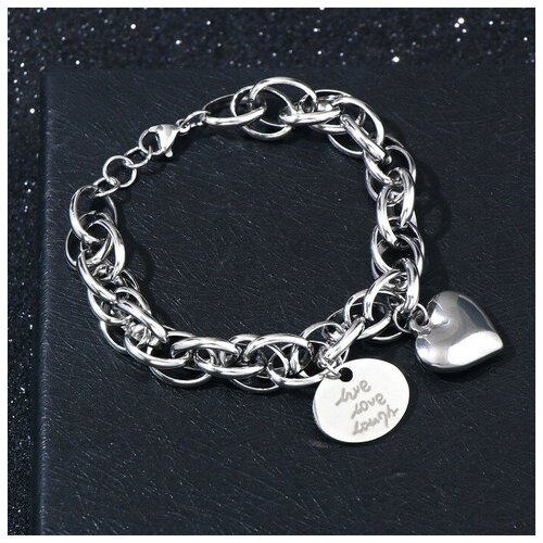 фото Браслет-цепочка queen fair, размер 19 см, серебряный, мультиколор