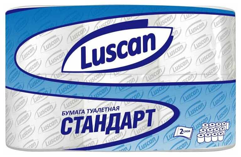 Бумага туалетная Luscan Standart 2сл бел вторичн втул 21.88м 175л 12рул/уп