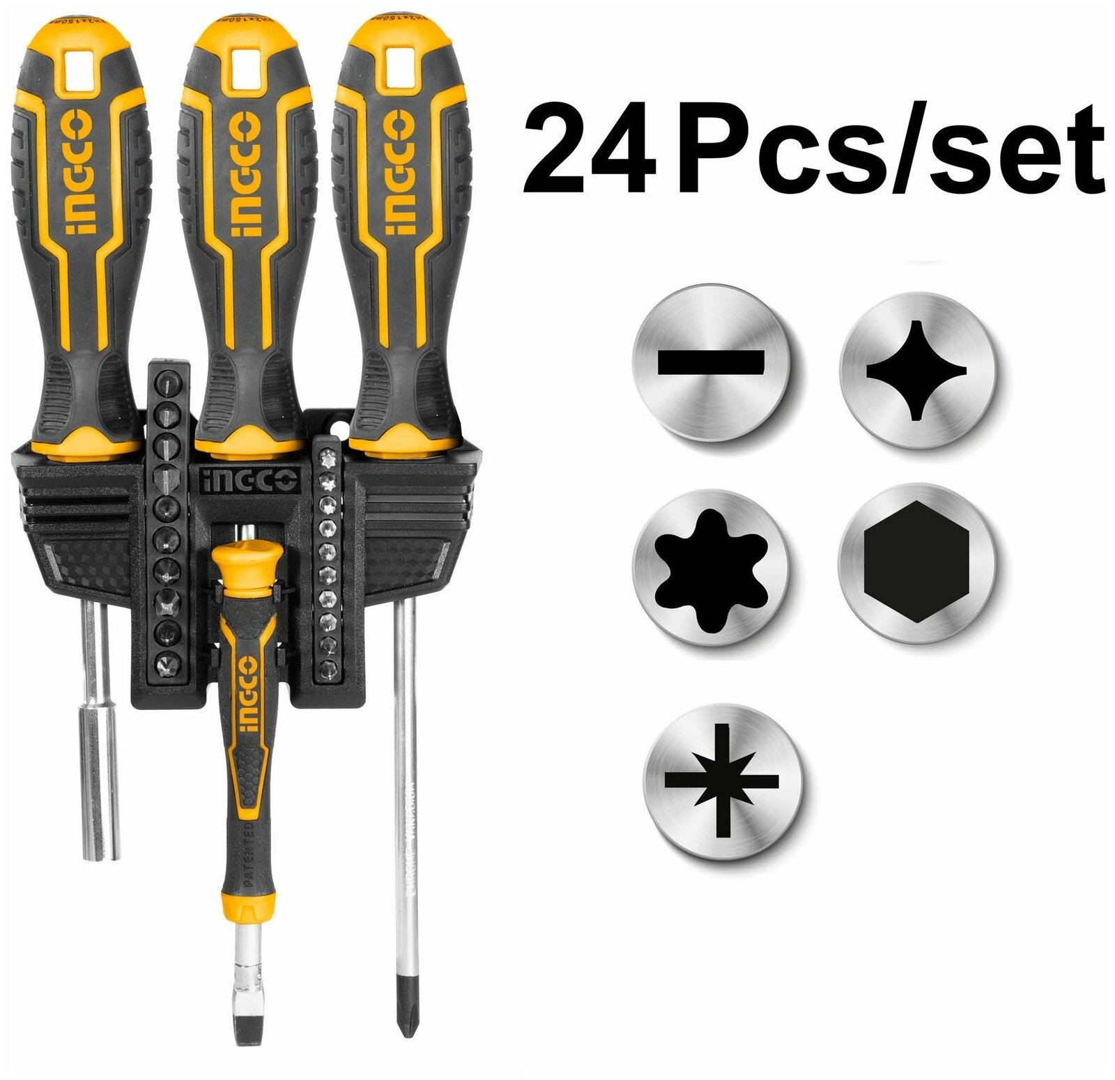 Набор отверток и бит 24 шт. INGCO HKSDB02482