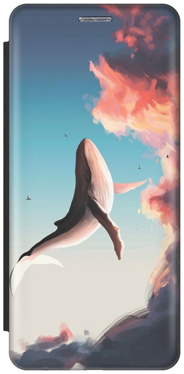 Чехол-книжка Кит среди облаков на Xiaomi 11T / 11T Pro / Сяоми 11Т / 11Т Про черный