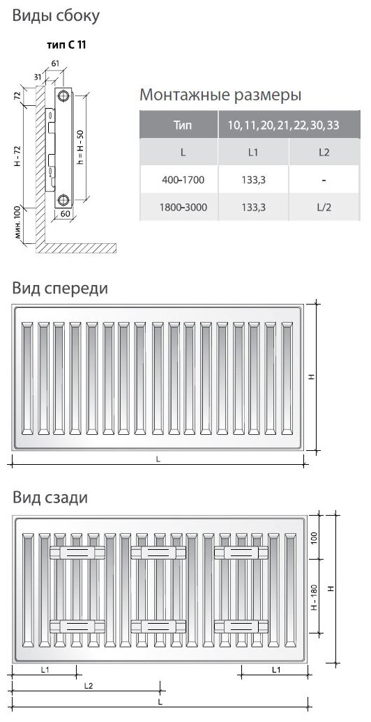 Радиатор панельный Royal Thermo COMPACT C11-500-600 RAL9016 - фотография № 3