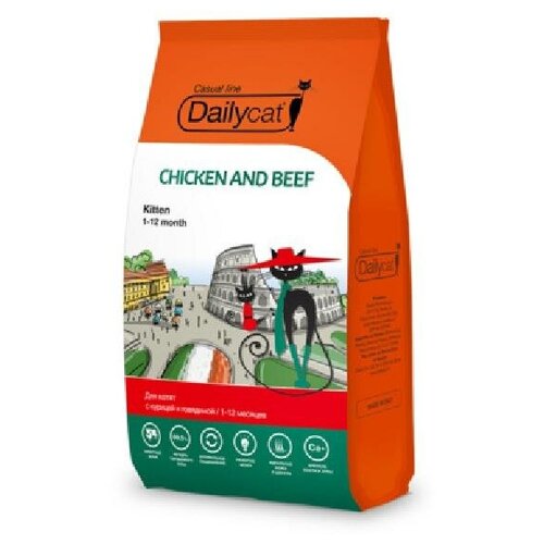 DailyСat Для котят с курицей и говядиной 755MPS0,4, 0,4 кг (5 шт)