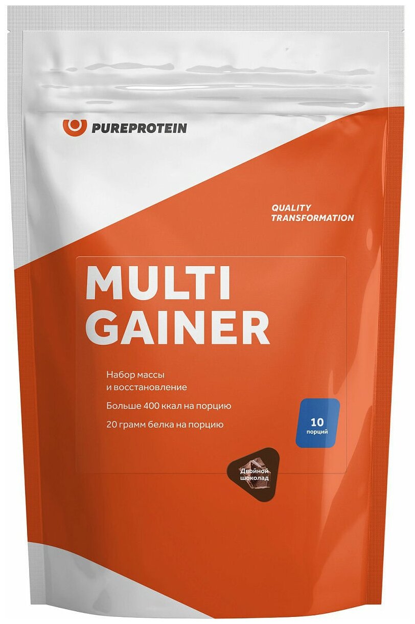PureProtein Мультикомпонентный гейнер, вкус «Двойной шоколад», 1 кг, Pure Protein