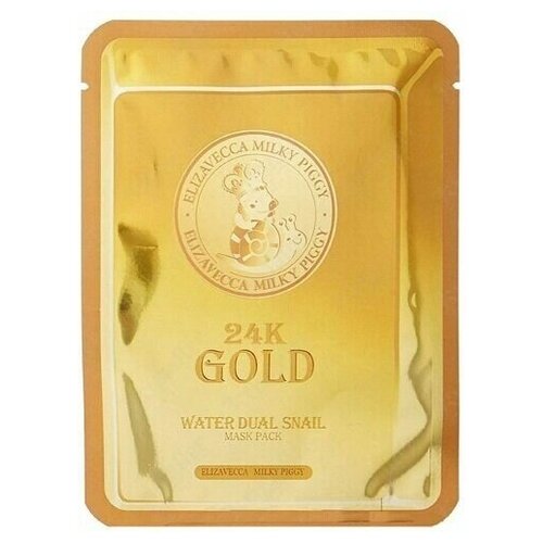 Тканевая маска с золотом и улиткой Elizavecca 24k Gold Water Dew Snail Mask Pack