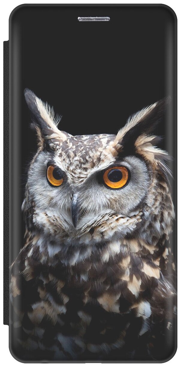 Чехол-книжка Сова на темном фоне на Huawei nova Y90 / Хуавей Нова У90 черный