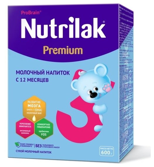 Молочная смесь Nutrilak Premium (Нутрилак Премиум) 3 с 12 мес 600 г
