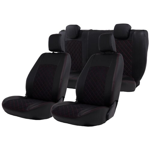 Чехлы на сиденья Hyundai Solaris II с 2017-2022 г. в. спинка заднего сидения 40/60, сидение сплошное Kia Rio IV седан 2017-2022 г.