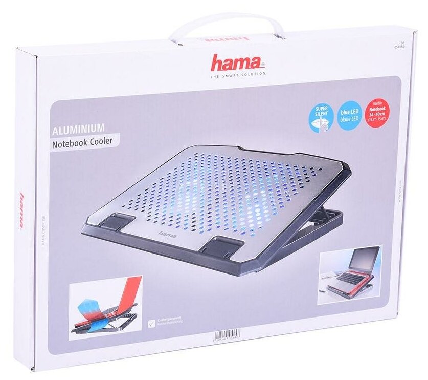 Подставка для ноутбука Hama 15.6"370x270x30мм 23дБ 140ммFAN 698г серебристый - фото №5