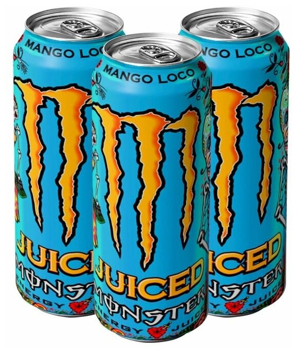 Энергетический напиток Monster Energy Mango Loco со вкусом манго (Польша), 500 мл (3 шт)