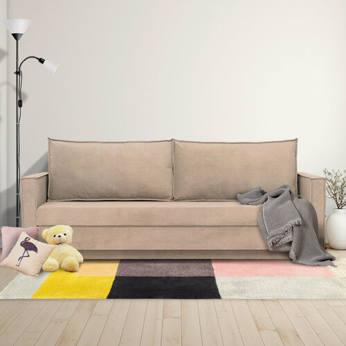 Изображение товара Диван - кровать прямой Виго Лайт, механизм еврокнижка, 212 х 74 х 73 см, Бежевый