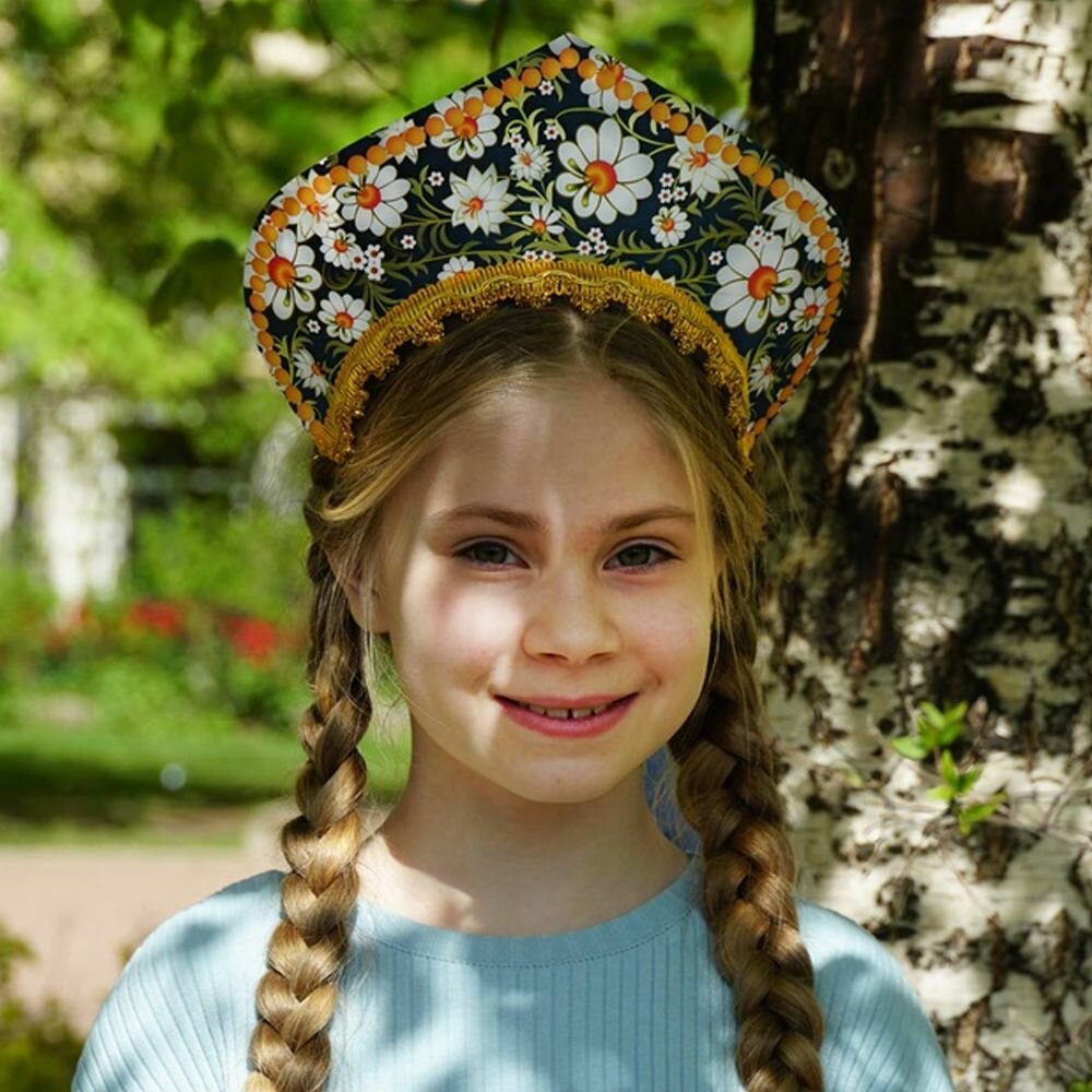 Ободок кокошник для волос Ромашки
