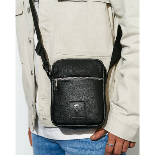 Сумка барсетка FABRIZIO CLUB фактура зернистая черный 1300₽