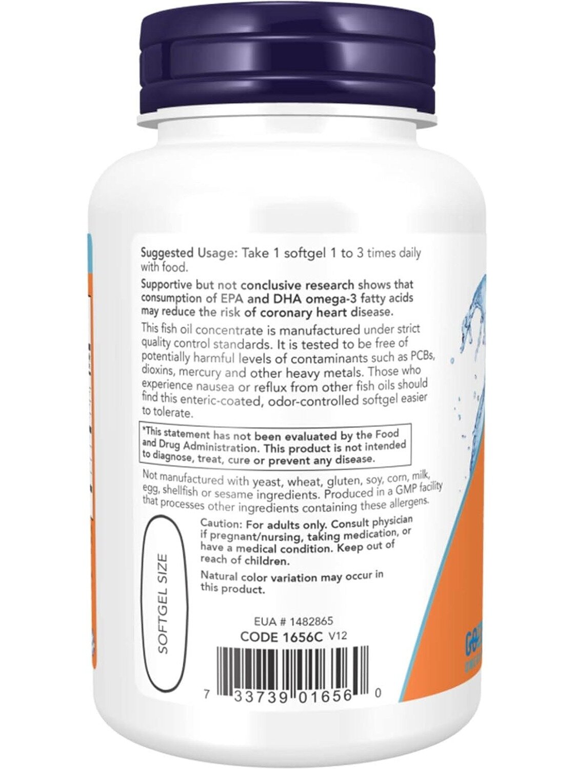 NOW Omega-3 Molecularly Distilled 1000 мг (90 капс) — фото 1