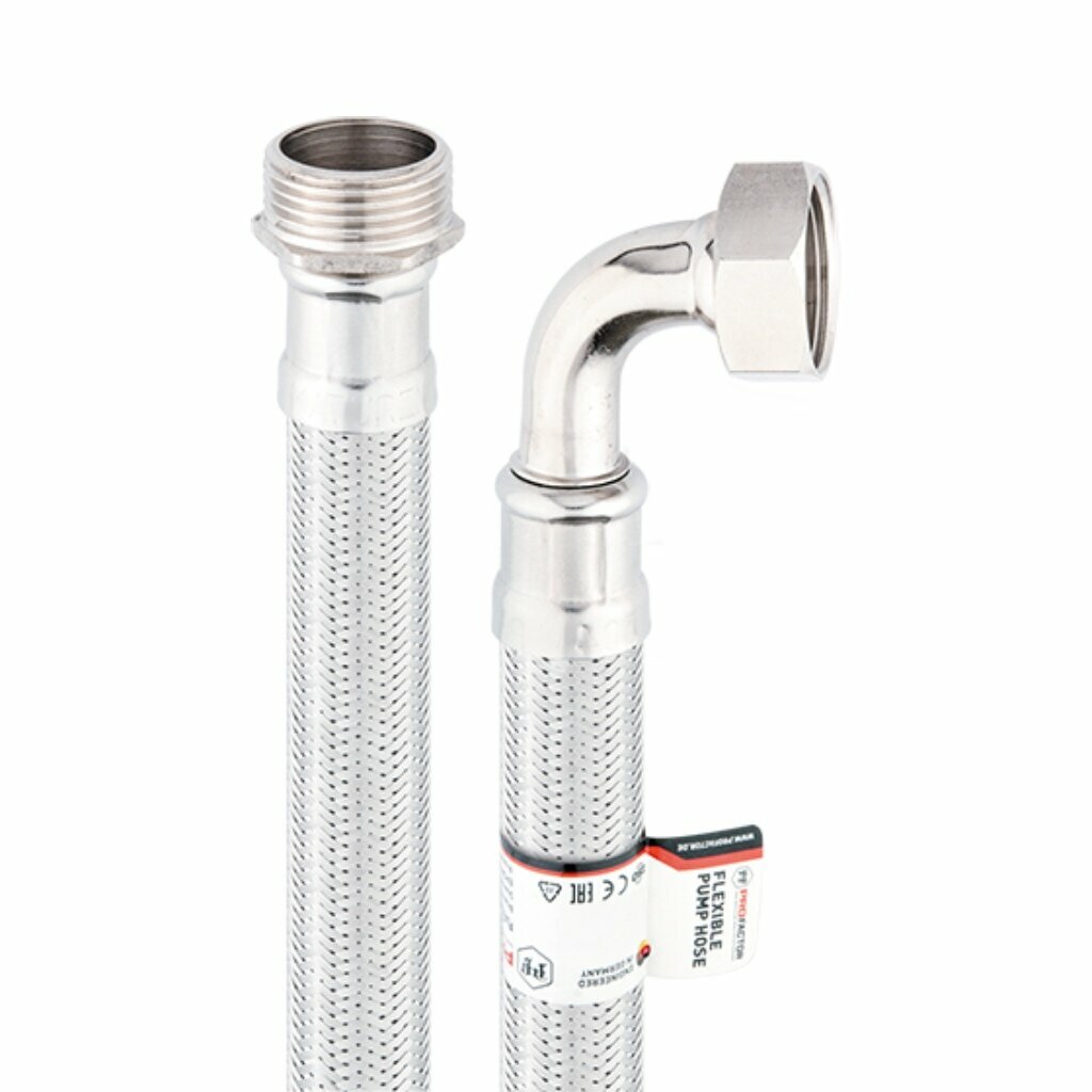 Подводка для насоса, сталь, 1", г-ш, угловая, ProFactor, 1 м, PF WFH 529.100A
