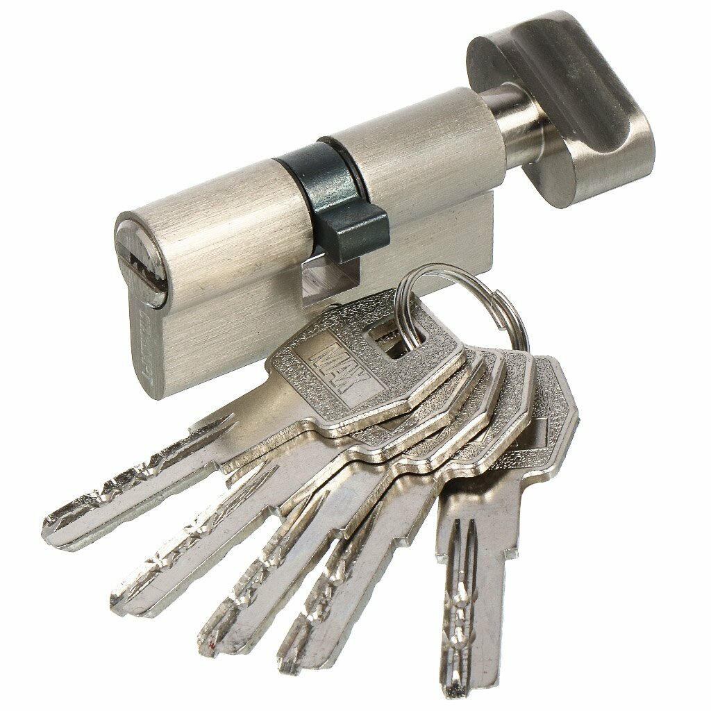 Личинка замка двери Стандарт MAX 60 14 795 60 мм матовый никель 5 перфоключей/вертушка