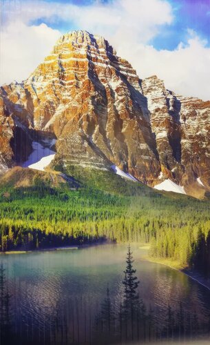 Изображение товара Электрический доброе тепло обогреватель гибкий настенный инфракрасный, рисунок Горы, 500Вт