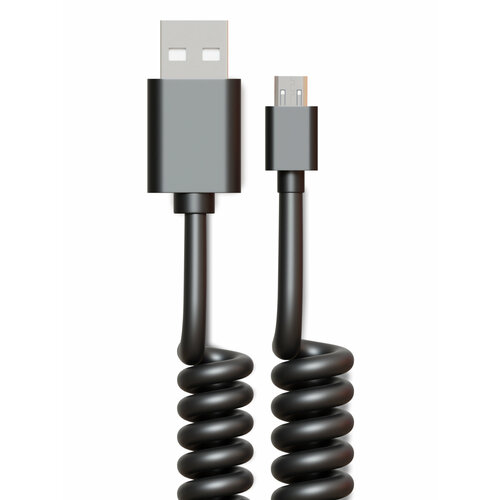 Дата-кабель USB - micro USB, 2.4А, 2м, витой, черный, Miuko