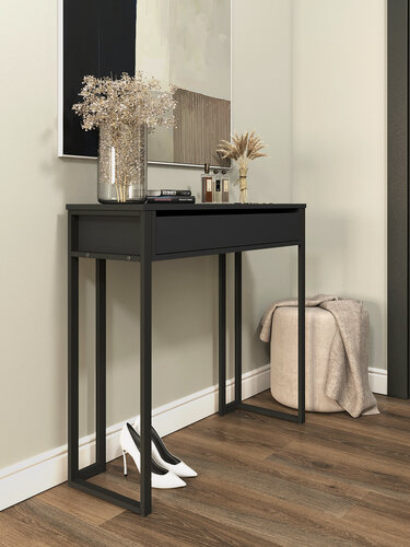 Изображение товара Туалетный столик с ящиком косметический консоль черный/черный