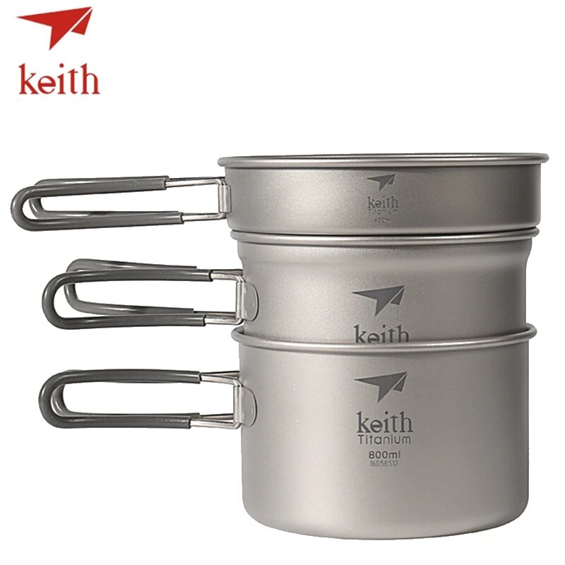 Набор титановых горшков Keith 3 шт.