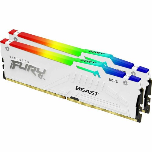 Оперативная память KINGSTON FURY Beast White RGB DIMM DDR5 32GB 2x16GB 5600 MHz KF556C40BWAK2-32 13210₽
