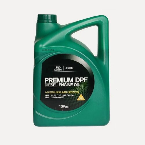 Изображение товара Моторное масло синтетическое Hyundai/KIA Premium DPF Diesel 5W-30, 6 литров канистра