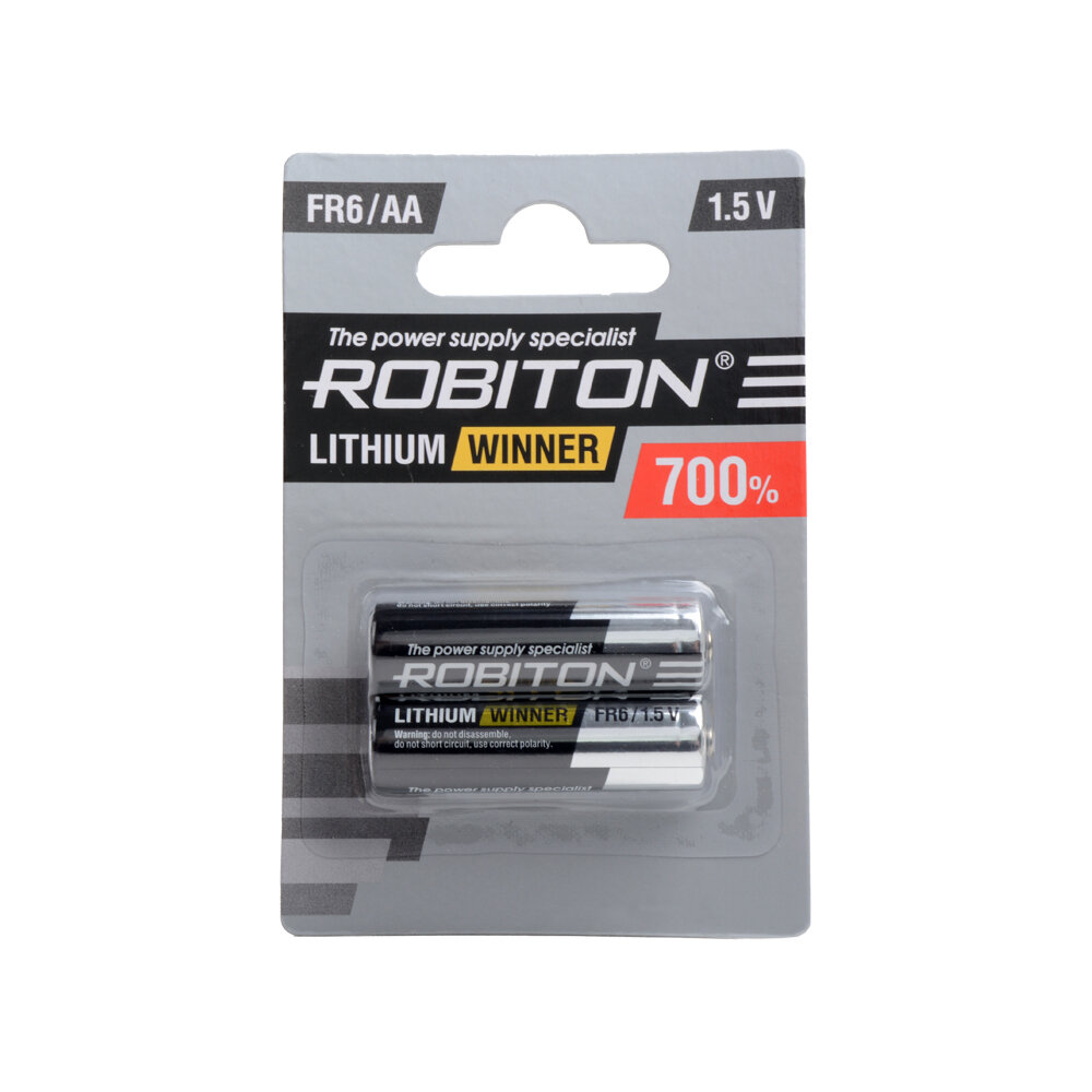 Батарейка ROBITON Lithium Winner FR6/AA, в упаковке: 2 шт.