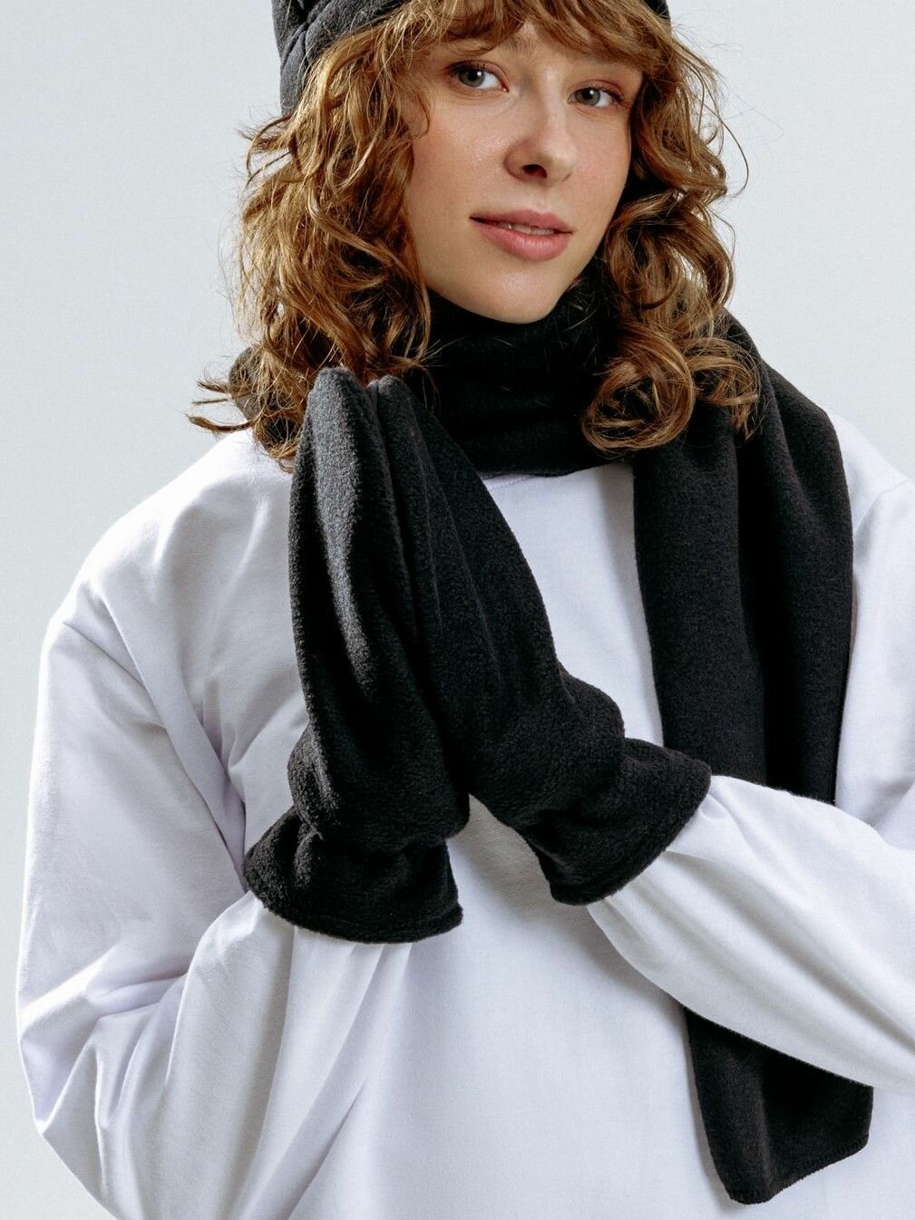 Варежки molti для мужчин и женщин, размер 25х12, черный