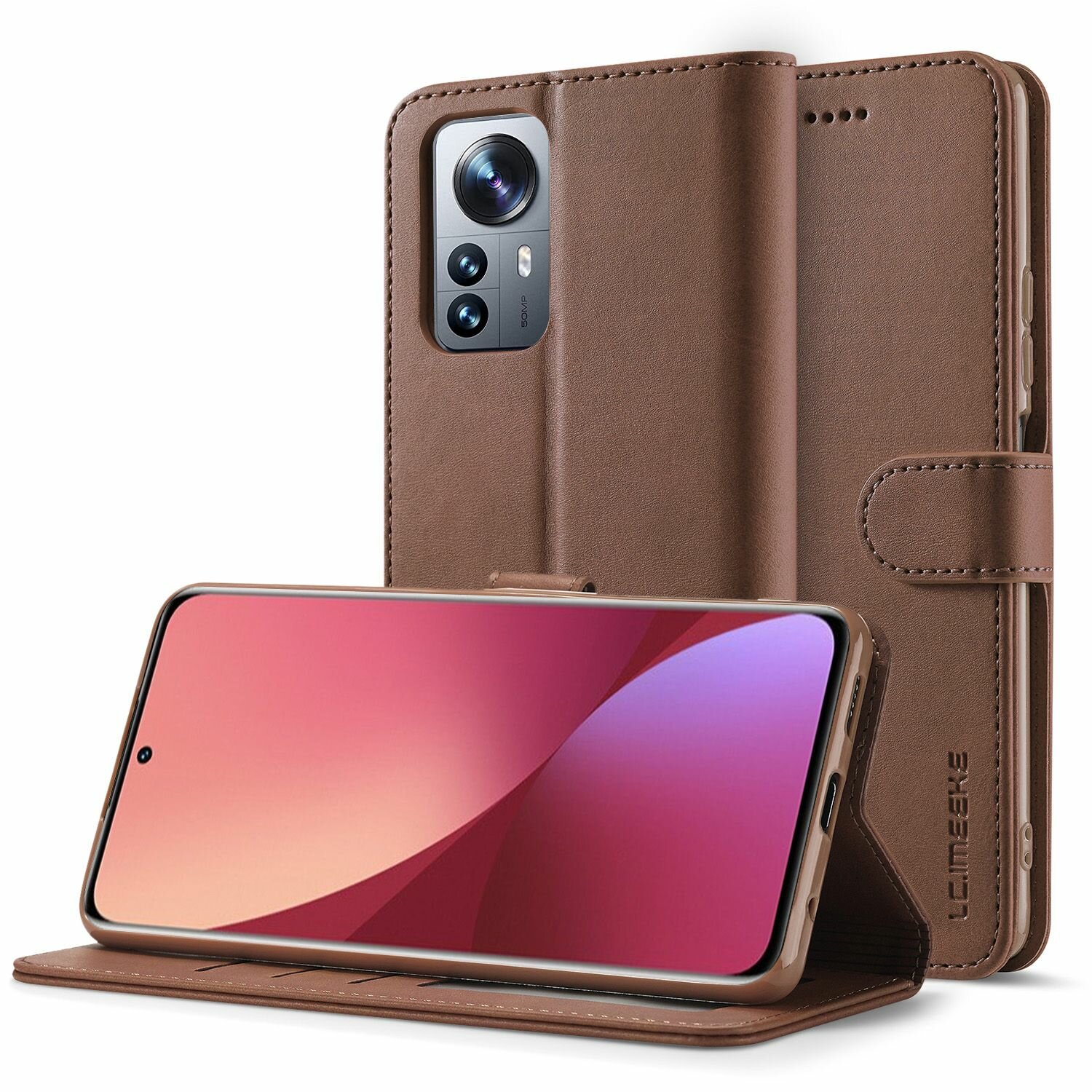 LCIMEEKE Кожаный книжка чехол для Xiaomi 12 Lite / Сяоми 12 Лайт с визитницей из экокожи